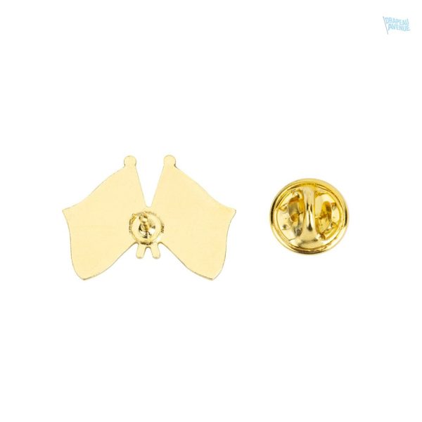 Accessoire en métal, pin's symbolisant l'Europe et la Roumanie