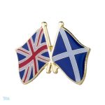 Pin's drapeau croisé Royaume-Uni et Ecosse