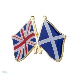 Pin's drapeau croisé Royaume-Uni et Ecosse
