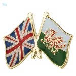 Pin's drapeaux croisés Royaume-Uni et Pays de Galles