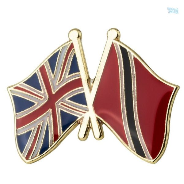 Pin's croisés drapeaux Trinité-et-Tobago et UK