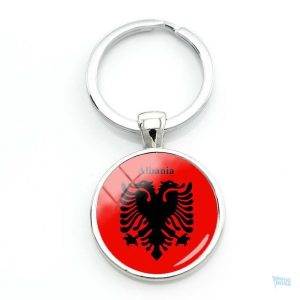 Porte-clés drapeau Albanie en métal
