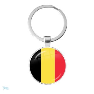 Porte-clés drapeau Belgique en métal coloré