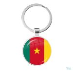 Porte-clés drapeau du Cameroun en métal coloré