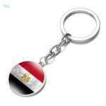 Porte-clés avec drapeau de l'Egypte en métal