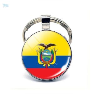 Porte-clés Équateur avec drapeau national coloré