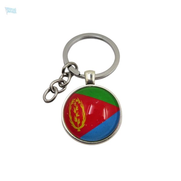 Porte-clés drapeau Érythrée en métal coloré
