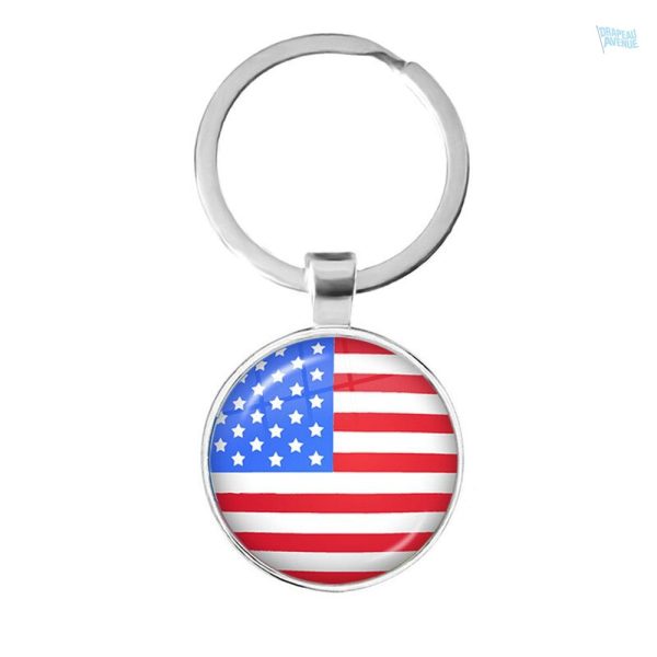 Porte-clés drapeau États-Unis en tissu coloré