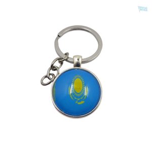 Porte-clés drapeau du Kazakhstan en métal