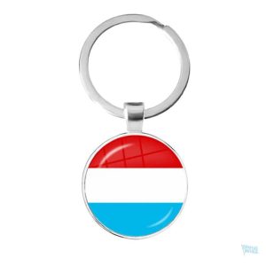 Porte-clés drapeau du Luxembourg en métal coloré