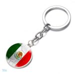 Porte-clés drapeau du Mexique en métal coloré