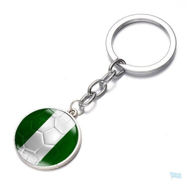 Porte-clés drapeau du Nigeria en métal