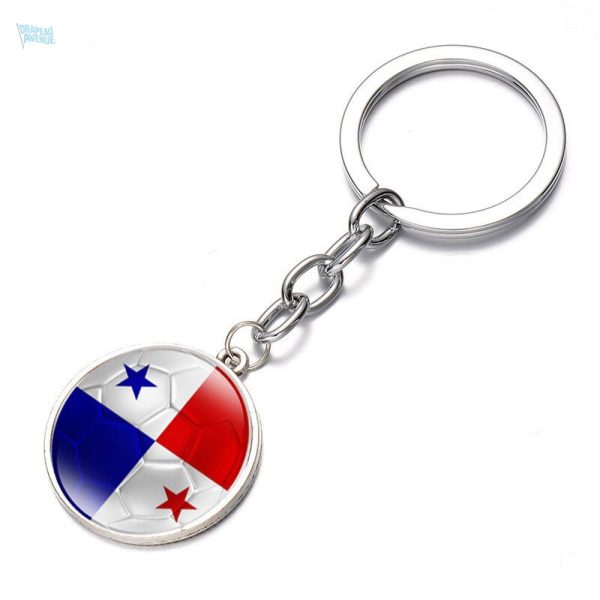 Porte-clés drapeau Panama en métal coloré