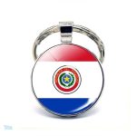 Porte-clés drapeau Paraguay en métal coloré