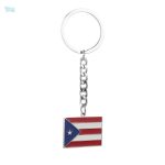 Porte-clés drapeau Porto Rico en métal coloré