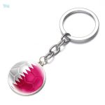 Porte-clés drapeau du Qatar en métal