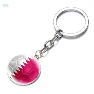 Porte-clés drapeau du Qatar en métal