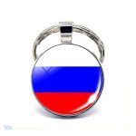 Porte-clés drapeau Russie en tissu tricolore