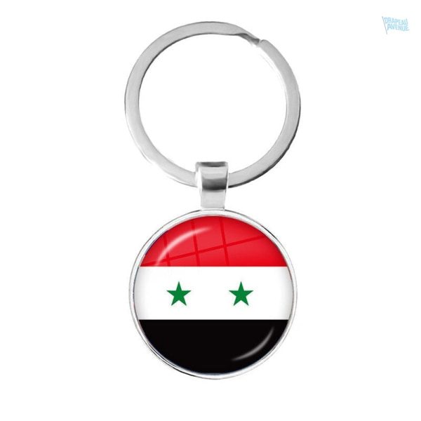 Porte-clés drapeau de la Syrie en tissu coloré
