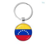 Porte-clés drapeau Venezuela en métal coloré