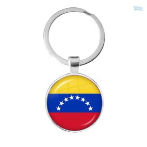 Porte-clés drapeau Venezuela en métal coloré
