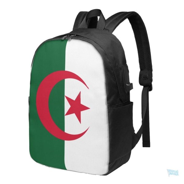 Sac à dos avec drapeau de l'Algérie, design coloré et unique