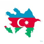 Sticker drapeau Azerbaïdjan coloré et stylisé pour décoration