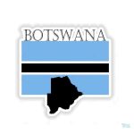 Sticker drapeau du Botswana en couleurs vives et design unique