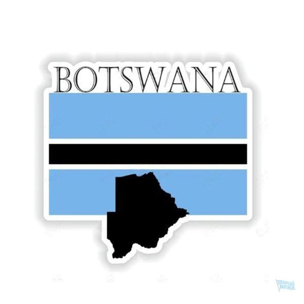 Sticker drapeau du Botswana en couleurs vives et design unique