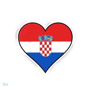 Sticker cœur drapeau de la Croatie