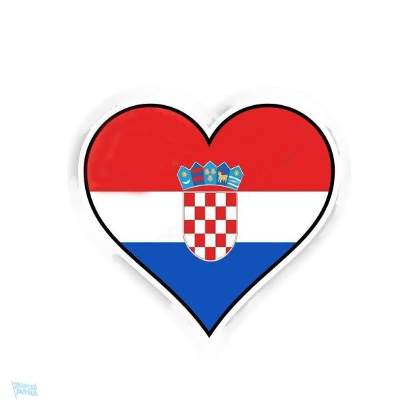 Sticker cœur drapeau de la Croatie