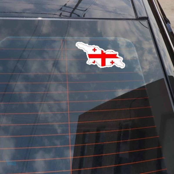 Drapeau géorgien en sticker, accessoire pour fans et voyageurs