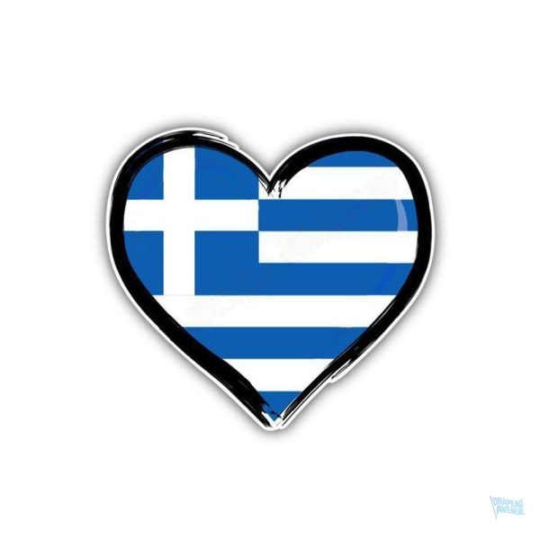 Sticker cœur drapeau Grèce