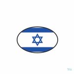 Sticker représentant le drapeau d'Israël en couleur vive