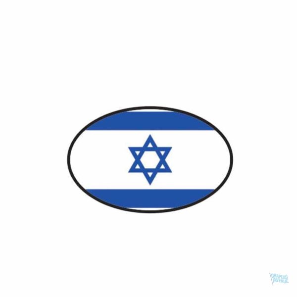 Sticker représentant le drapeau d'Israël en couleur vive