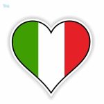 Sticker cœur drapeau Italie