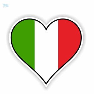 Sticker cœur drapeau Italie