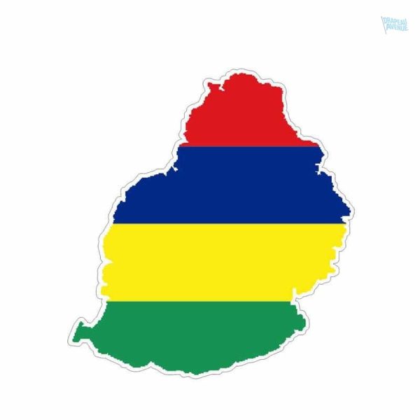 Sticker drapeau aux couleurs de Maurice