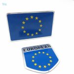 Sticker métal drapeau Union Européenne, design élégant et moderne