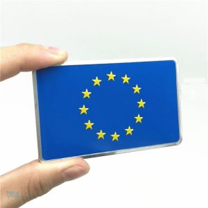 Drapeau Union Européenne en métal, parfait pour la décoration