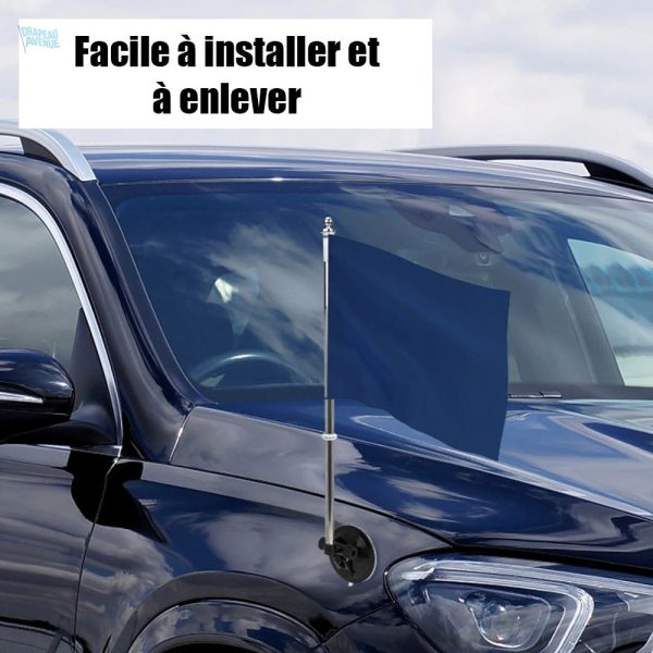 Support pour drapeau de voiture, parfait pour parades et manifestations