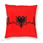 Taie d'oreiller drapeau Albanie en coton