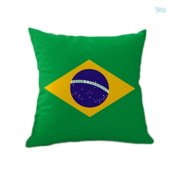 Taie d'oreiller avec le drapeau du Brésil