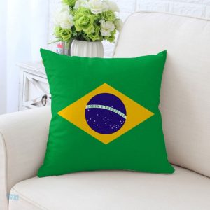 Drapeau du Brésil sur une taie d'oreiller décorative