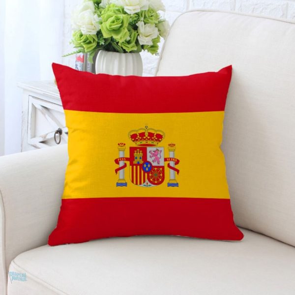 Couvre-oreiller aux couleurs de l'Espagne, style vivant et patriotique
