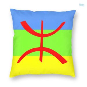 Taie d'oreiller avec motif drapeau Kabyle
