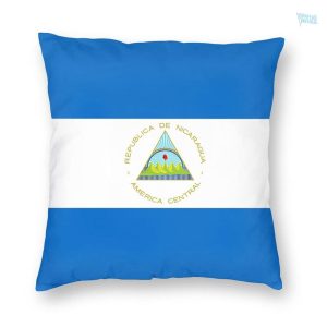 Taie d'oreiller drapeau du Nicaragua en tissu décoratif