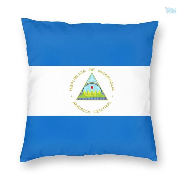 Taie d'oreiller drapeau du Nicaragua en tissu décoratif