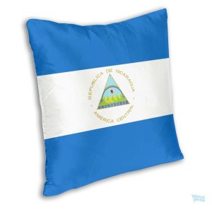 Drapeau du Nicaragua sur une taie d'oreiller colorée et stylée