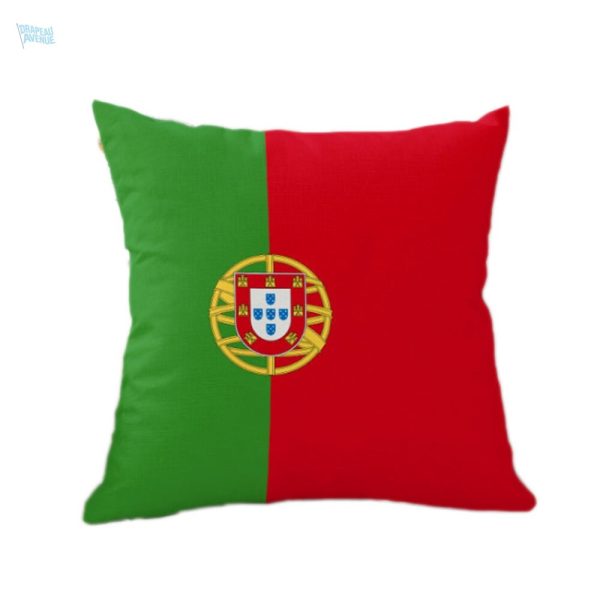 Taie d'oreiller drapeau Portugal, décoration colorée